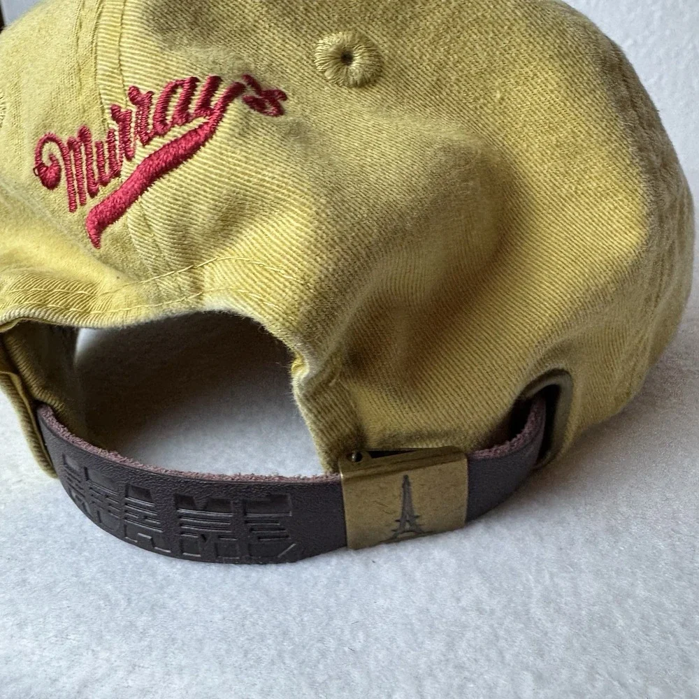Murrays Big Cheese Hat Yellow Leather Adjustable Strapback Cap Adams Cotton